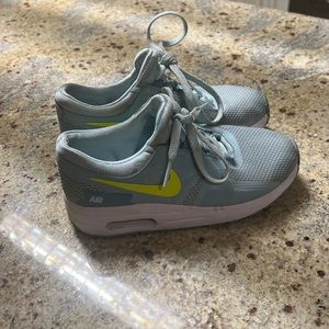 Kids Nike Air Max Light Blue and neon green size 13c